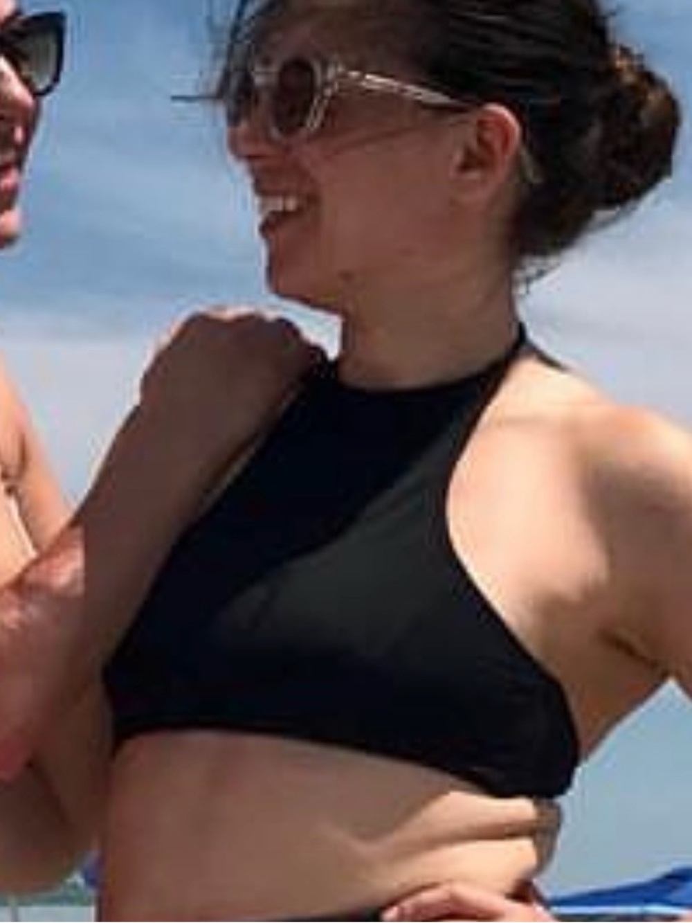 Topshop Black High-Neck Bikini Top